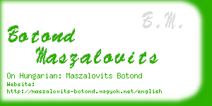 botond maszalovits business card